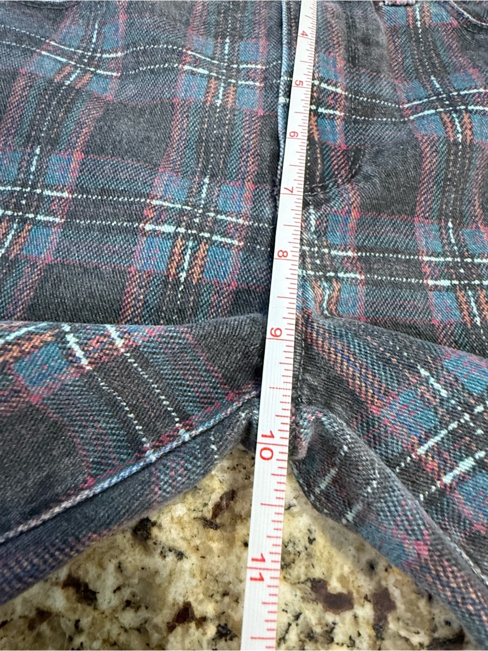 Paige Hoxton Ankle plaid jeans retro blue black red white SZ 27” waist - Picture 10 of 12